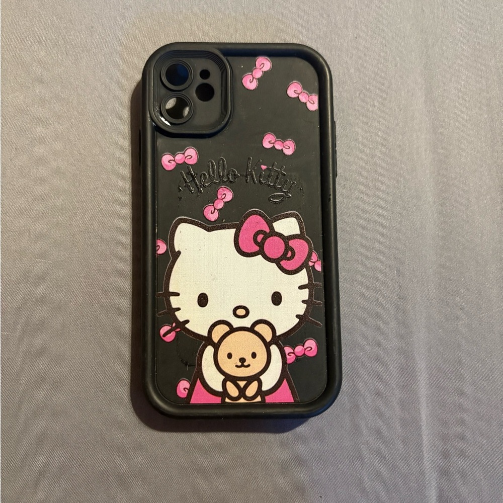 Hello Kitty Black and Pink Bear Hug Phone Case